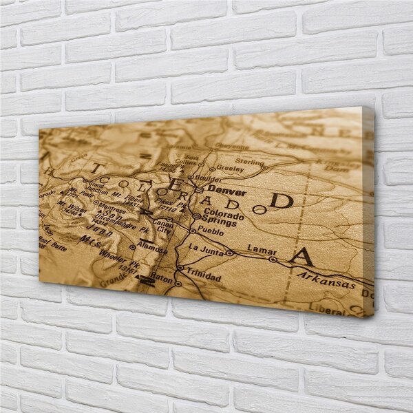Quadro su tela Vecchia mappa 100x50 cm