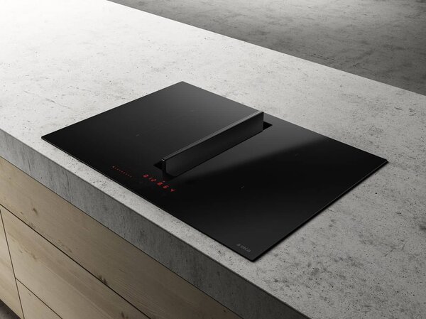 Elica Piano Cottura a Induzione con Cappa Integrata Aspirante 4 Fuochi Larghezza 60 cm in Vetro colore Nero - PRF0167053 NIKOLATESLA FIT BL/A/60