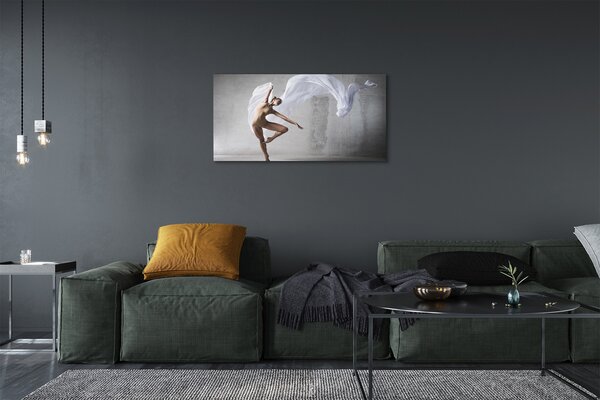 Quadro su tela Donna danza materiale bianco 100x50 cm