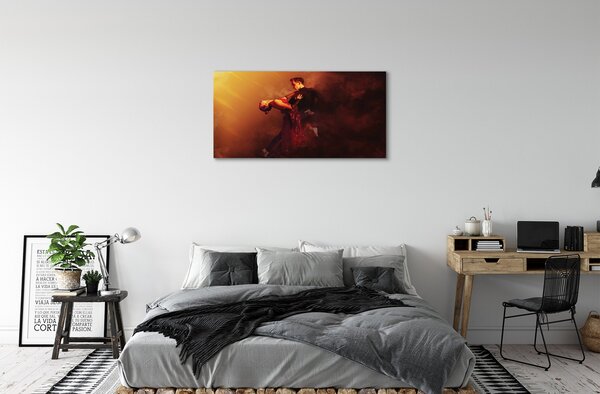 Quadro stampa su tela Le persone ballano il fumo di pioggia 100x50 cm