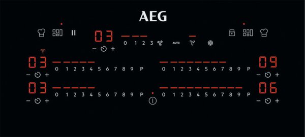 Aeg Piano Cottura a Induzione con Cappa Integrata Aspirante 4 Fuochi Larghezza 83 cm colore Nero - CCE84779FB