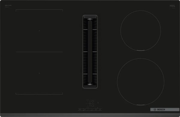 Bosch Piano Cottura a Induzione con Cappa Integrata Aspirante 4 Fuochi Larghezza 80 cm in Vetroceramica colore Nero - PVS831B16E Serie 4