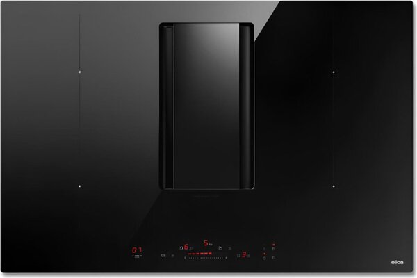 Elica Piano Cottura a Induzione con Cappa Integrata Aspirante 4 Fuochi Larghezza 78 cm in Vetro colore Nero - PRF0193270 NikolaTesla Alpha B BL/A/78