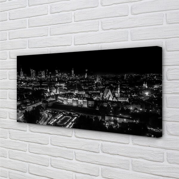 Quadro su tela Skyscrapers Panorama di Varsavia 100x50 cm