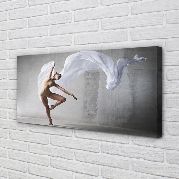 Quadro su tela Donna danza materiale bianco 100x50 cm