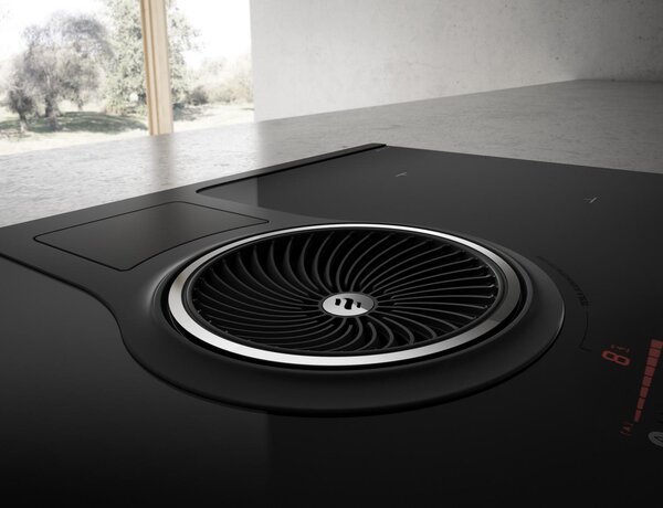 Elica Piano Cottura a Induzione con Cappa Integrata Aspirante 4 Fuochi Larghezza 83 cm in Vetro colore Nero - PRF0120977 NIKOLATESLA ONE BL/A/83