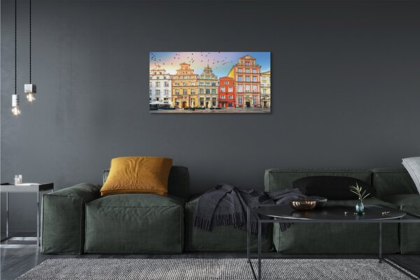 Quadro su tela Edifici per la città vecchia di Darńsk 100x50 cm