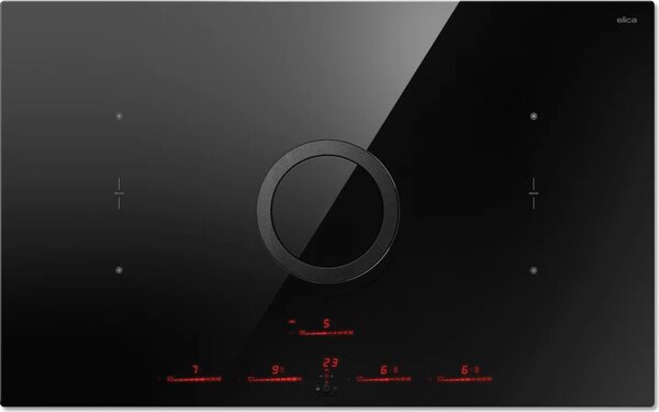 Elica Piano Cottura a Induzione con Cappa Integrata Aspirante 4 Fuochi Larghezza 83 cm colore Nero - PRF0196328 NikolaTesla Switch EVO BL/A/83