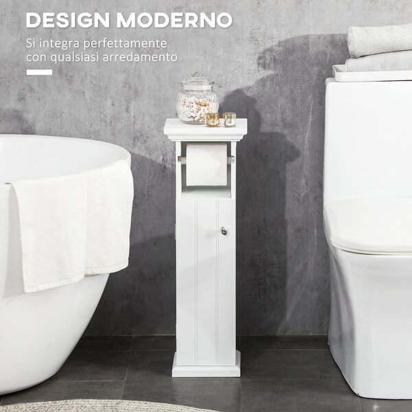 Mobile Sottolavabo Per Bagno - 2 Ante E 1 Cassetto, Bianco E Olmo, 78.5x46x80 Cm