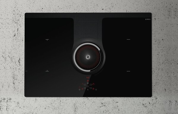Elica Piano Cottura a Induzione con Cappa Integrata Aspirante 4 Fuochi Larghezza 83 cm in Vetro colore Nero - PRF0120977 NIKOLATESLA ONE BL/A/83