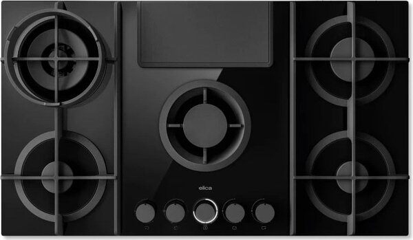 Elica Piano Cottura a Induzione con Cappa Integrata Aspirante 5 Fuochi Larghezza 88 cm colore Nero - PRF0196341 NikolaTesla Flame EVO BL/A/88