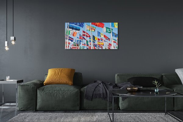 Quadro su tela Molte bandiere 100x50 cm