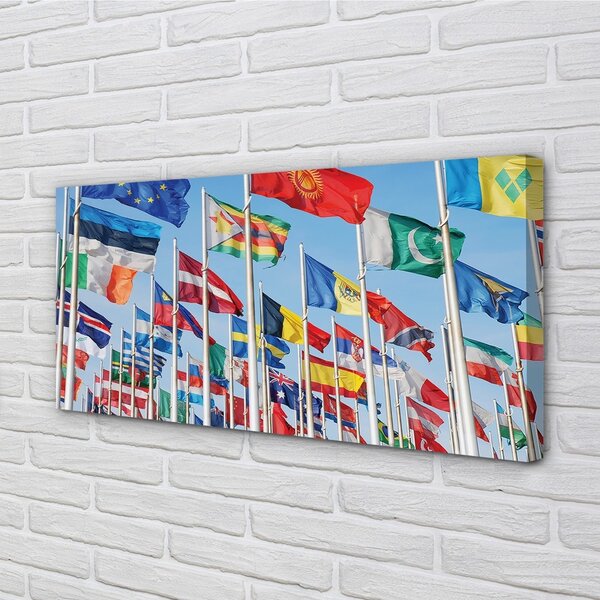 Quadro su tela Molte bandiere 100x50 cm