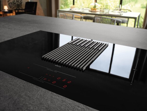 Elica Piano Cottura a Induzione con Cappa Integrata Aspirante e Bilancia 4 Fuochi (2 Bridge Zone) Larghezza 83 cm colore Nero - PRF0196340 NikolaTe
