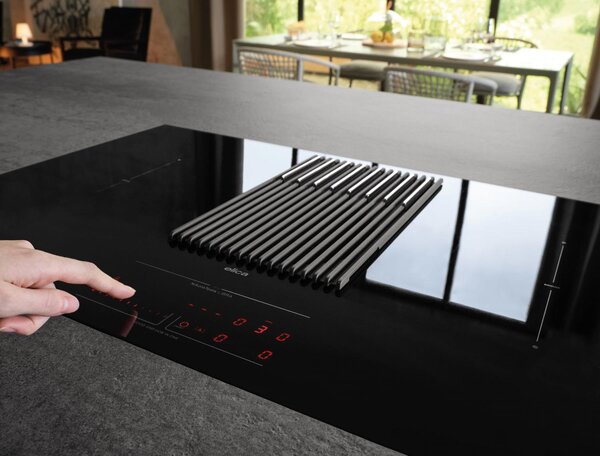 Elica Piano Cottura a Induzione con Cappa Integrata Aspirante e Bilancia 4 Fuochi (2 Bridge Zone) Larghezza 83 cm colore Nero - PRF0196340 NikolaTe