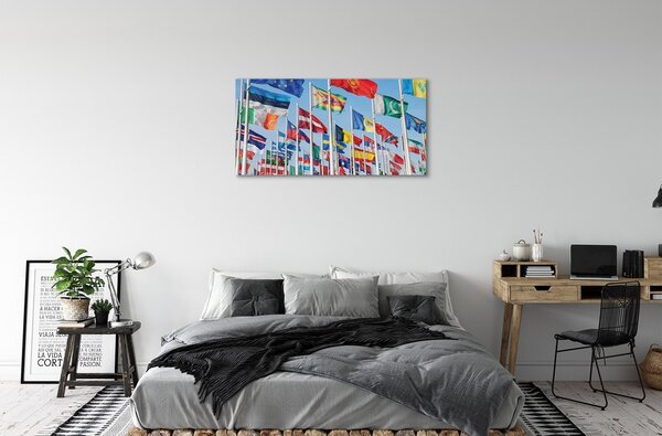 Quadro su tela Molte bandiere 100x50 cm