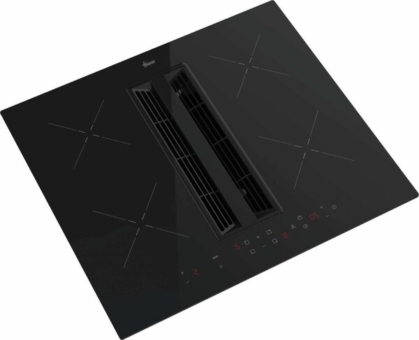 Hoover Piano Cottura a Induzione con Cappa Integrata Filtrante 4 Fuochi Larghezza 59 cm colore Nero - HIH6ICF H-HOB 550