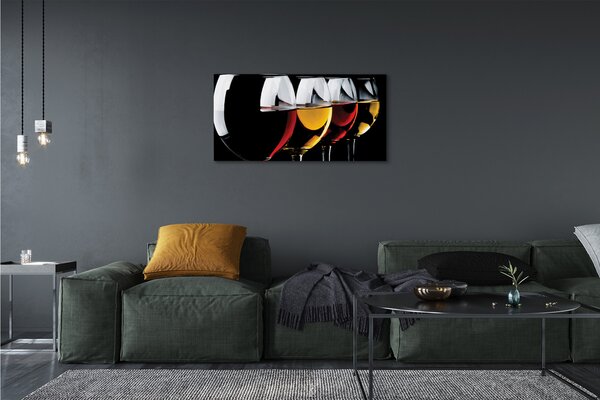 Stampa quadro su tela Occhiali di sfondo nero 100x50 cm