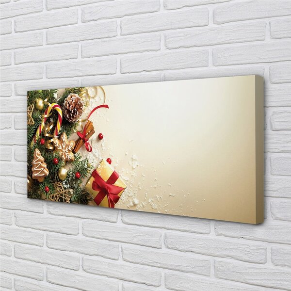 Quadro su tela Rami regati di pan di zenzero 100x50 cm