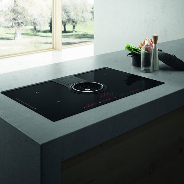 Elica Piano Cottura a Induzione con Cappa Integrata Aspirante/Filtrante 4 Fuochi Larghezza 83 cm colore Nero - NIKOLATESLA HP BL/F/83