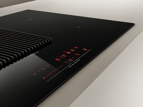 Elica Piano Cottura a Induzione con Cappa Integrata Aspirante/Filtrante 4 Fuochi Larghezza 83 cm in Vetro colore Nero - PRF0182325 NikolaTesla PRIM