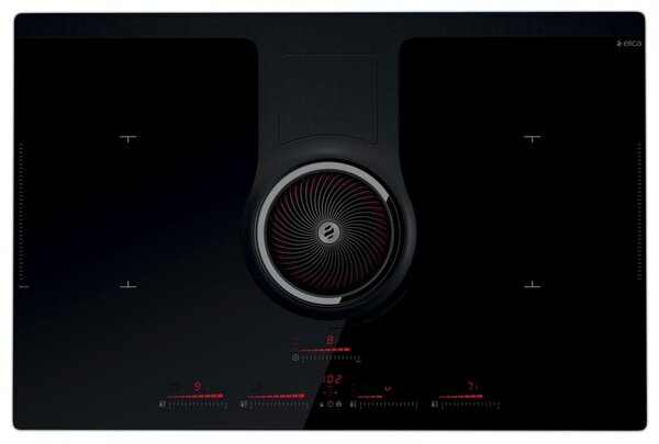 Elica Piano Cottura a Induzione con Cappa Integrata Aspirante/Filtrante 4 Fuochi Larghezza 83 cm colore Nero - NIKOLATESLA HP BL/F/83