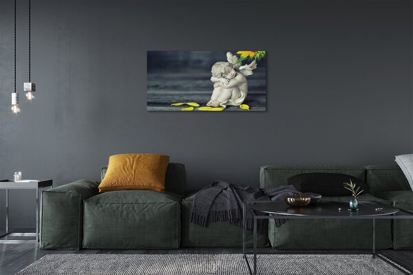Quadro su tela Dormire l'angelo di girasole 100x50 cm
