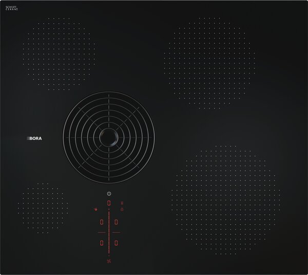 BORA Piano Cottura a Induzione con Cappa Integrata Filtrante 4 Fuochi Larghezza 58 cm in Vetroceramica colore Nero - PURSU