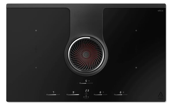 Elica Piano Cottura a Induzione con Cappa Integrata Aspirante/Filtrante 4 Fuochi Larghezza 83 cm colore Nero - PRF0200577 NikolaTesla One HP Raw BR