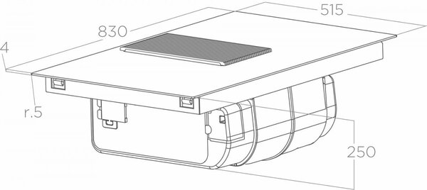 Elica Piano Cottura a Induzione con Cappa Integrata Aspirante/Filtrante 4 Fuochi Larghezza 83 cm in Vetro colore Nero - PRF0182325 NikolaTesla PRIM