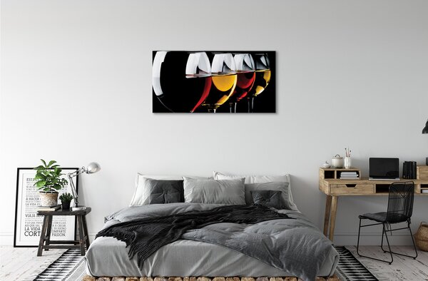 Stampa quadro su tela Occhiali di sfondo nero 100x50 cm