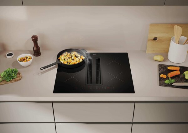 Hoover Piano Cottura a Induzione con Cappa Integrata Filtrante 4 Fuochi Larghezza 59 cm colore Nero - HIH6ICF H-HOB 550