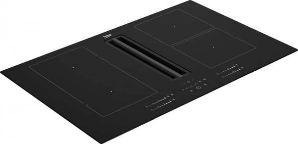 Beko Piano Cottura a Induzione con Cappa Integrata Aspirante/Filtrante 4 Fuochi Larghezza 82 cm in Vetro colore Nero - HIXI 84700 UF