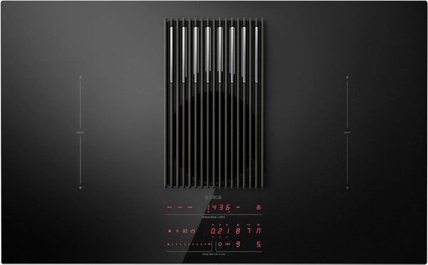 Elica Piano Cottura a Induzione con Cappa Integrata Filtrante e Bilancia 4 Fuochi (2 Bridge Zone) Larghezza 83 cm colore Nero - NIKOLATESLA LIBRA B
