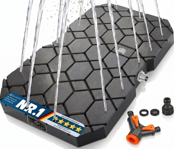 Doccia per cani KESSER® per grandi, piccoli e animali a quattro zampe, resistente ai raggi UV e alle intemperie, fino a 200 kg. Include accessori