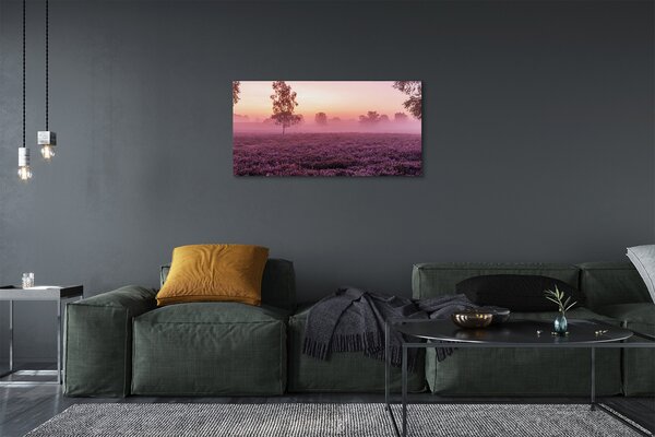 Quadro su tela Campo heather 100x50 cm
