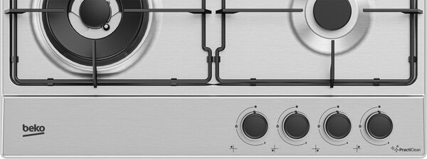 Beko Piano Cottura da Incasso 4 Fuochi a Gas Larghezza 58 cm in Acciaio Inox colore Inox - HIAW64224SXE
