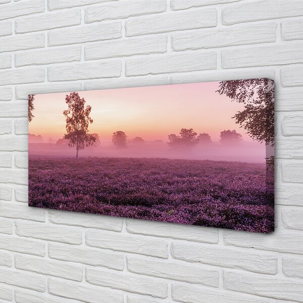 Quadro su tela Campo heather 100x50 cm