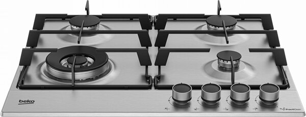 Beko Piano Cottura da Incasso 4 Fuochi a Gas Larghezza 58 cm in Acciaio Inox colore Inox - HIAW64224SXE