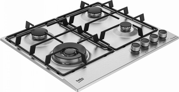 Beko Piano Cottura da Incasso 4 Fuochi a Gas Larghezza 58 cm in Acciaio Inox colore Inox - HIAW64224SXE