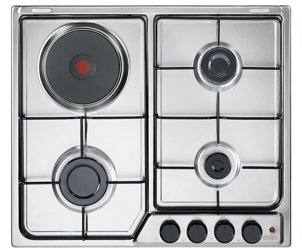 De Longhi Piano cottura da Incasso 4 Fuochi (1 Elettrico) Larghezza 58 cm colore Acciaio - FFI 36 ER