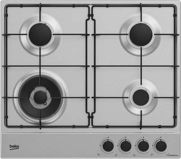 Beko Piano Cottura da Incasso 4 Fuochi a Gas Larghezza 58 cm in Acciaio Inox colore Inox - HIAW64224SXE