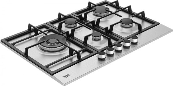 Beko Piano Cottura da Incasso 5 Fuochi a Gas Larghezza 75 cm in Acciaio Inox colore Inox - HIAL75225SXE