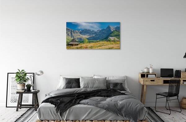Quadro su tela Montagne dei campi cottage 100x50 cm