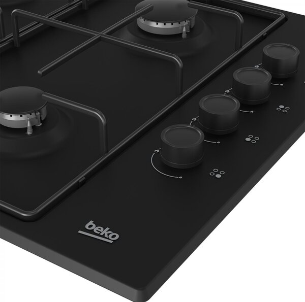 Beko Piano Cottura da Incasso 4 Fuochi a Gas Larghezza 61 cm colore Nero - HIGG64123SB