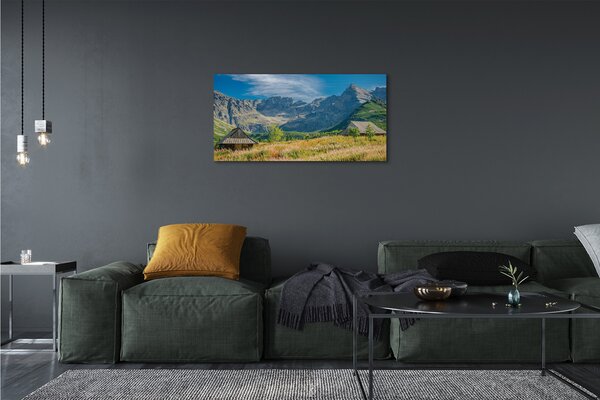 Quadro su tela Montagne dei campi cottage 100x50 cm