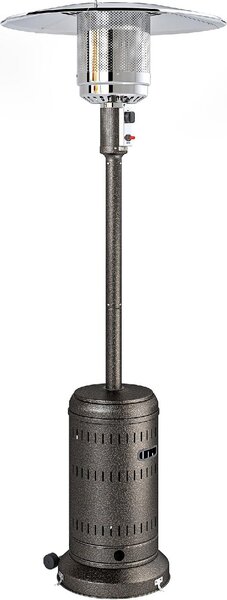 DecHome Stufa a Gas Stufa a Fungo da Esterno con Spegnimento Automatico e Rotelle 82x82x223 cm colore Marrone Scuro - W855DR