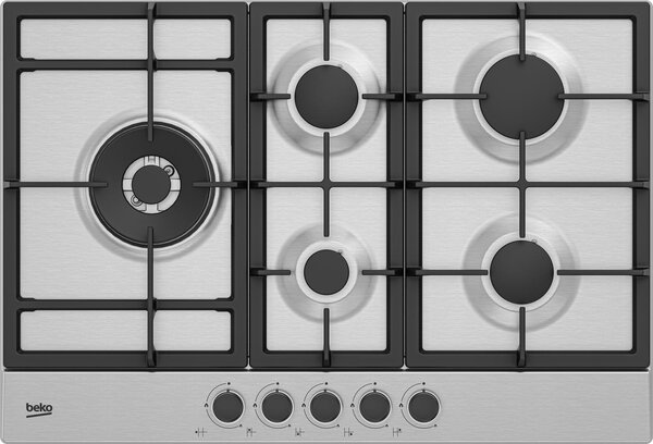 Beko Piano Cottura da Incasso 5 Fuochi a Gas Larghezza 75 cm in Acciaio Inox colore Inox - HIAL75225SXE