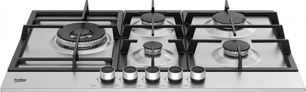 Beko Piano Cottura da Incasso 5 Fuochi a Gas Larghezza 75 cm in Acciaio Inox colore Inox - HIAL75225SXE