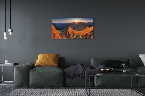 Quadro su tela Montagne Sunset 100x50 cm